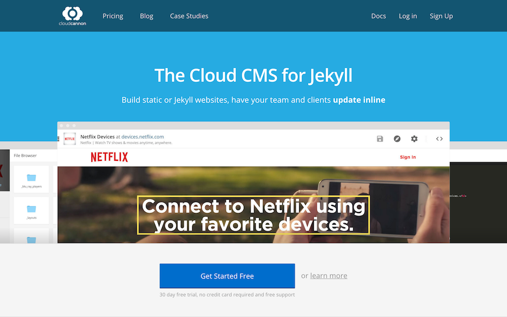 CloudCannon homepage